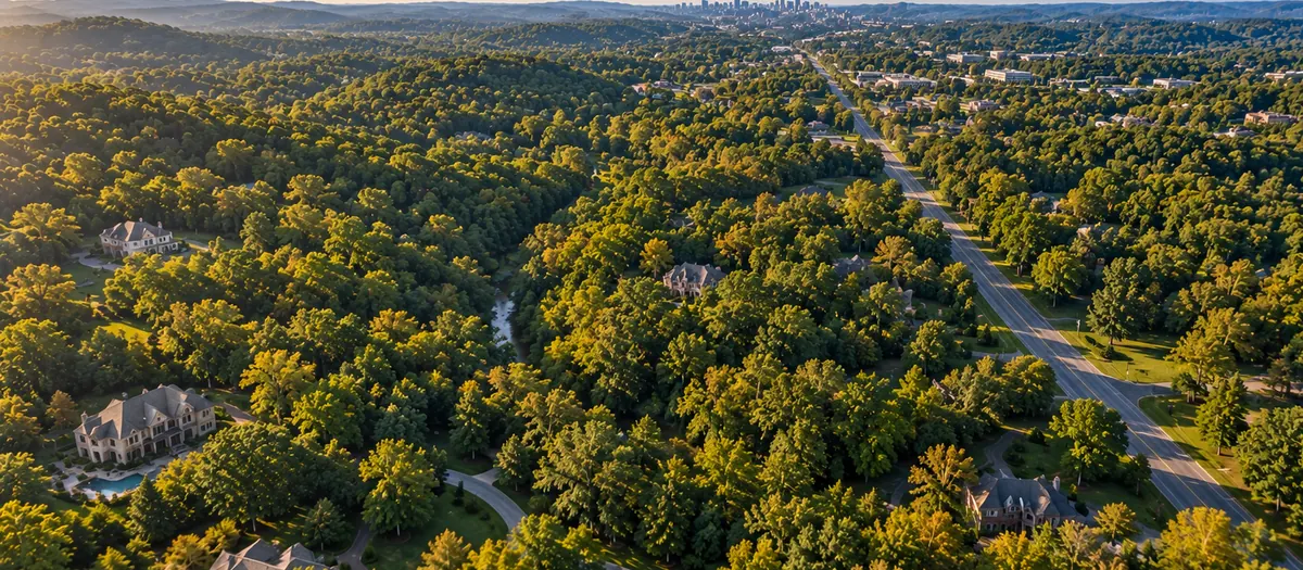 Aerial view of Forest Hills, TN