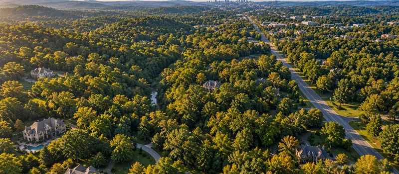 Aerial view of Forest Hills, TN