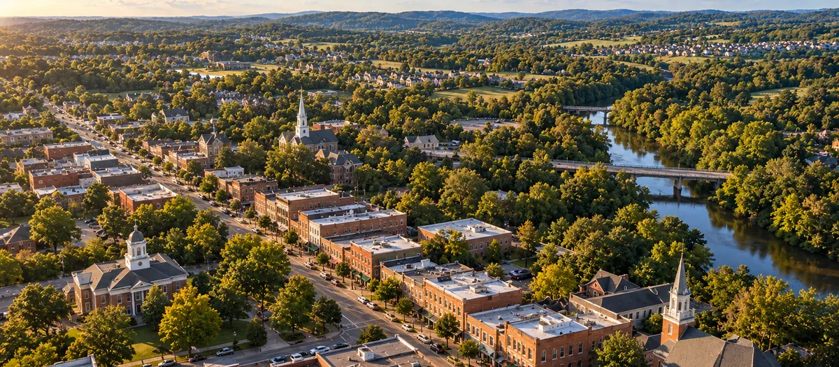 Aerial view of Franklin, TN