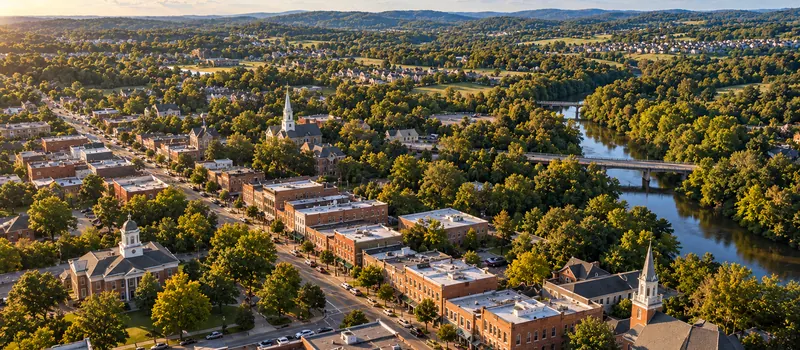 Aerial view of Franklin, TN