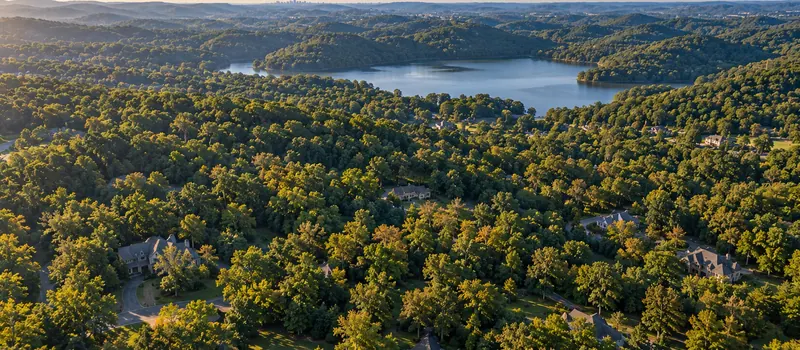 Aerial view of Oak Hill, TN