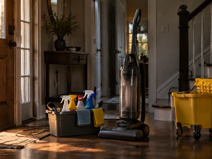 Music City House Cleaning finished job, aerial view